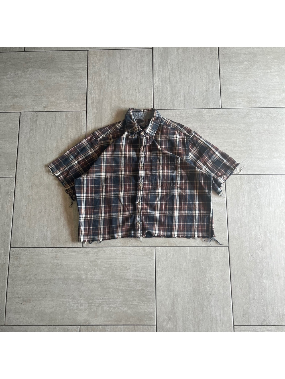 Eddie Bauer Short Sleeve Plaid Button-Up Shirt Large